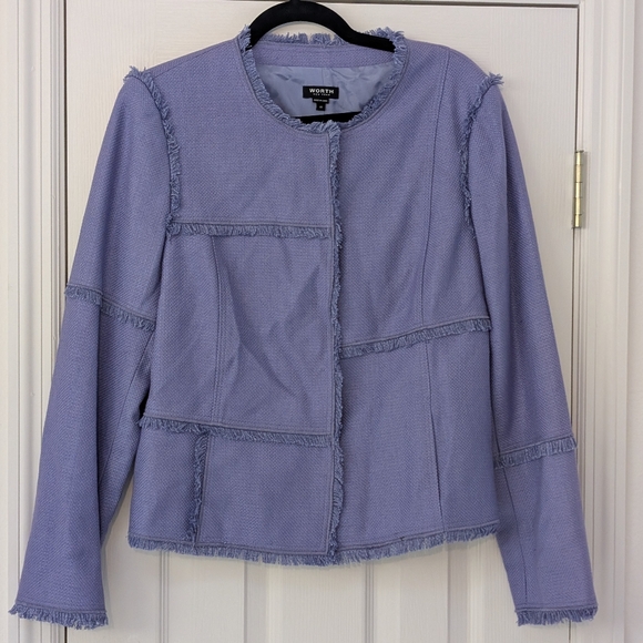 Worth Lavender Fringe Blazer Size 12 NWT - Picture 4 of 12